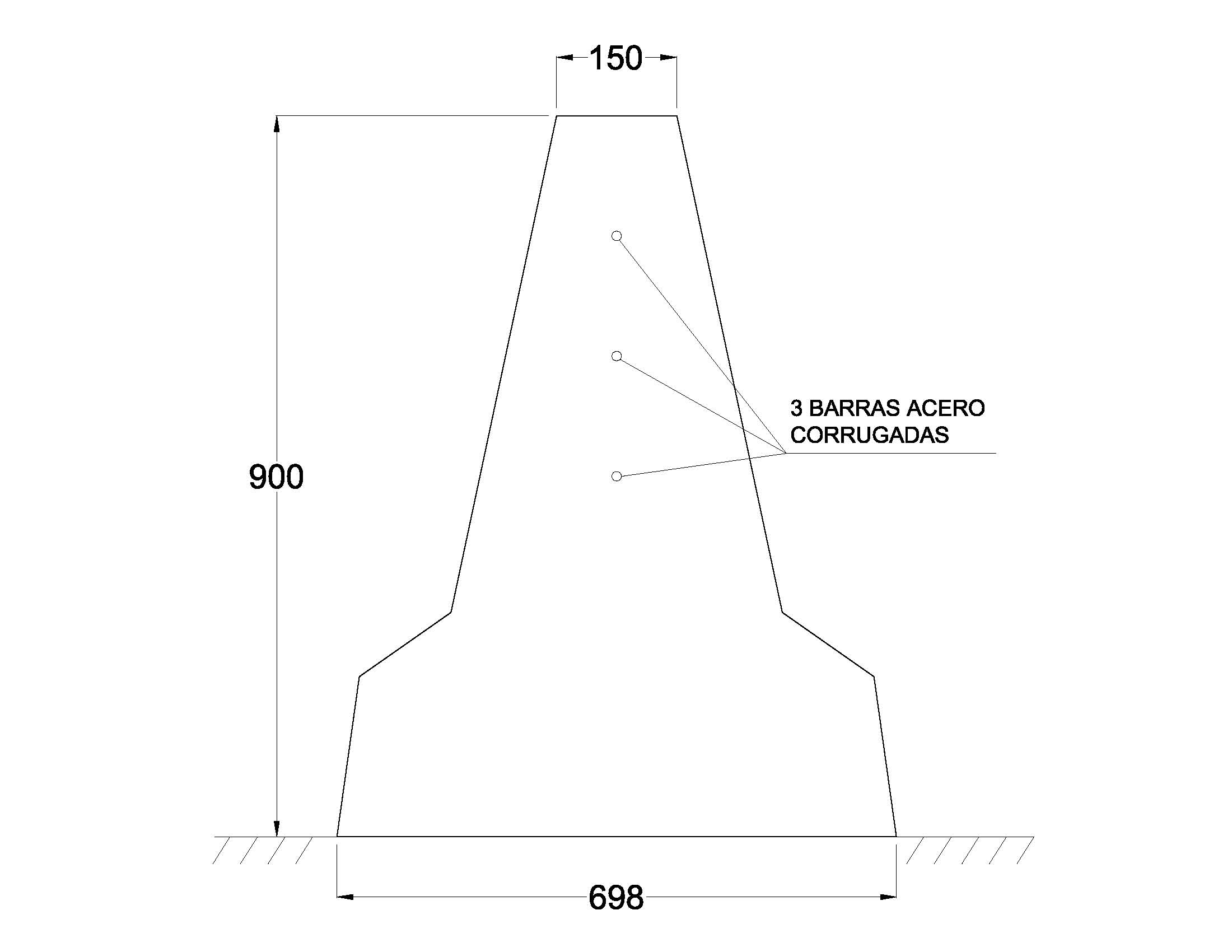 Barrera de hormigón in situ doble